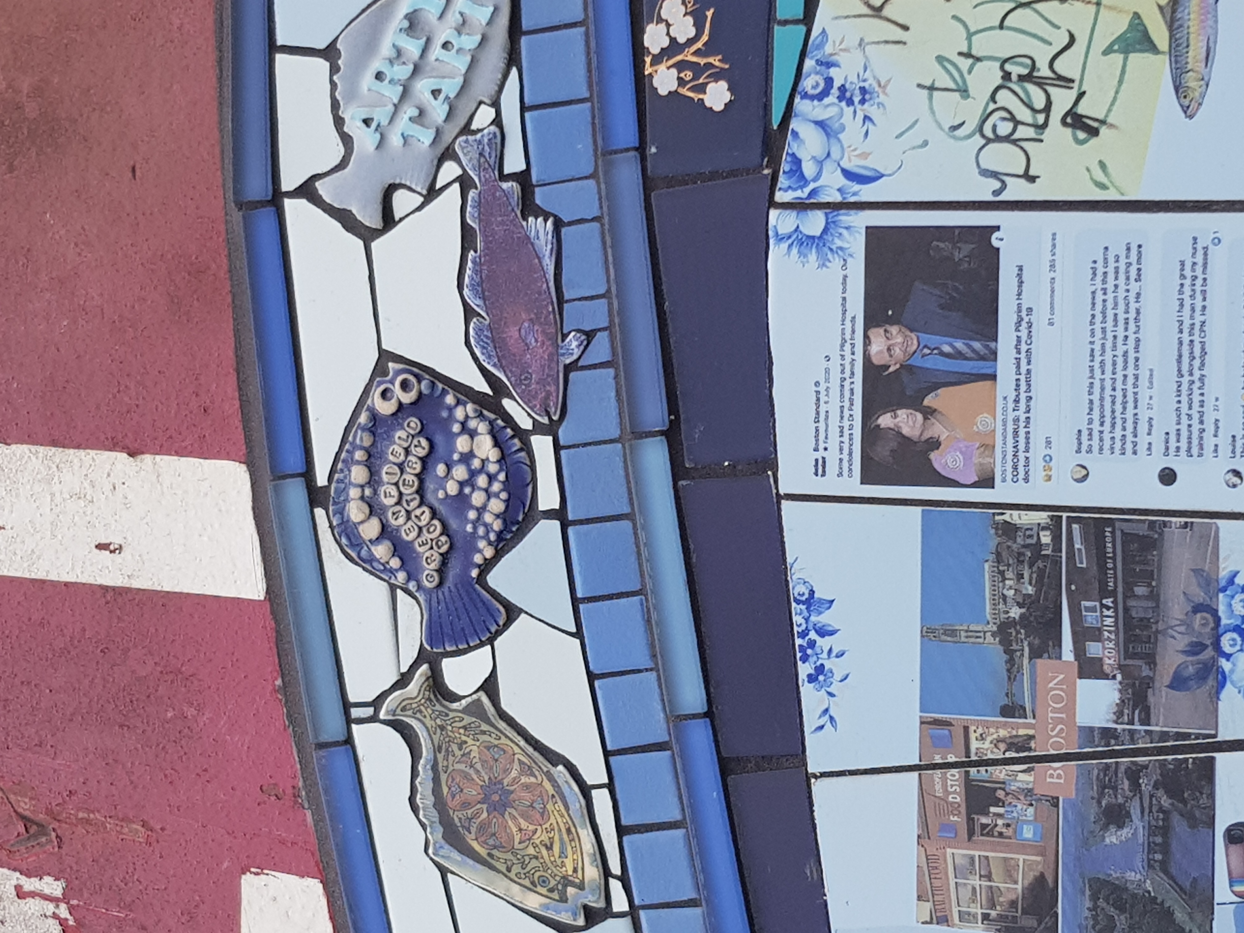 Closer view of finished Boston Buoys fish
