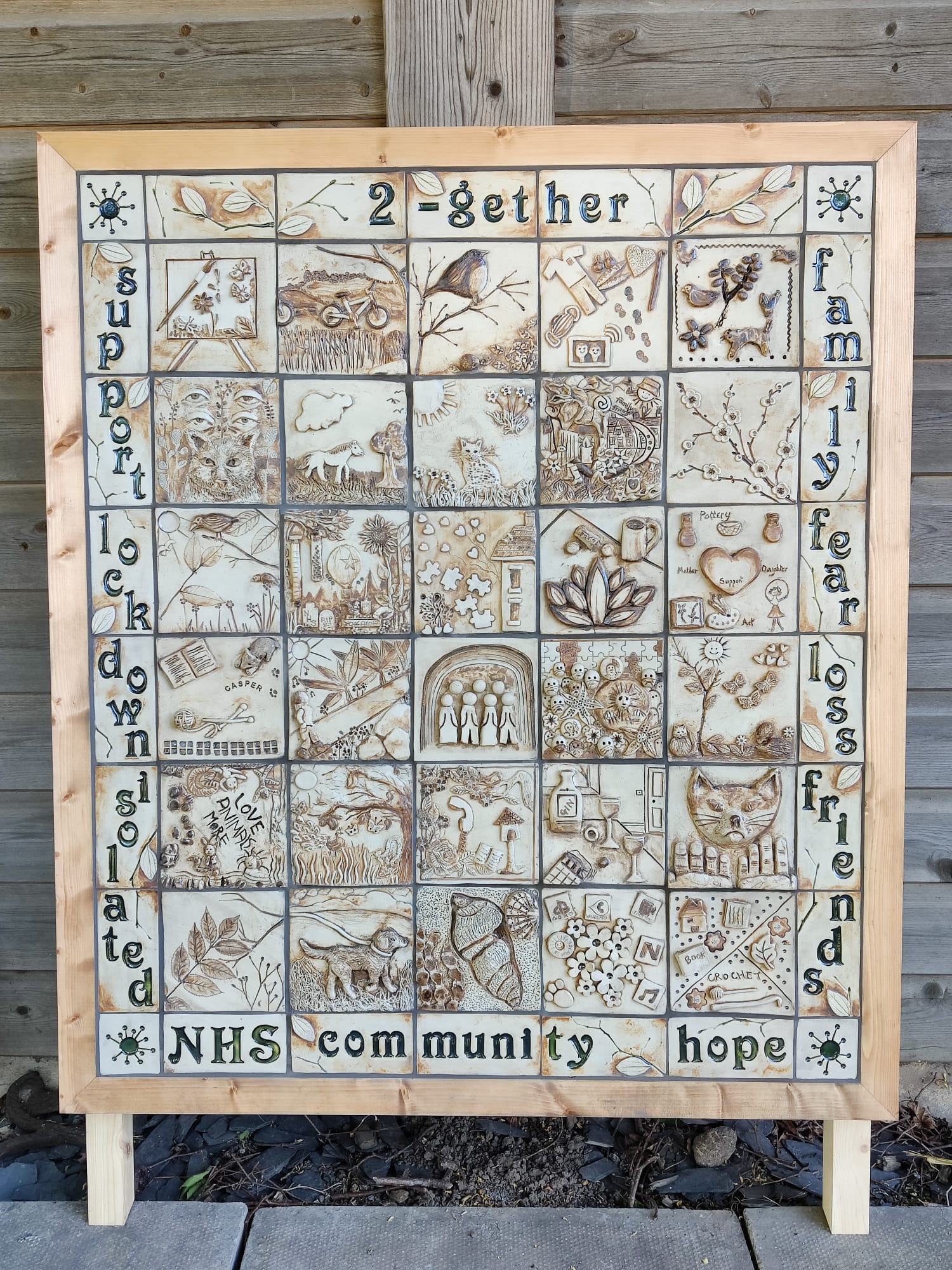 Primary section of the collaborative 2-Gether ceramic mural