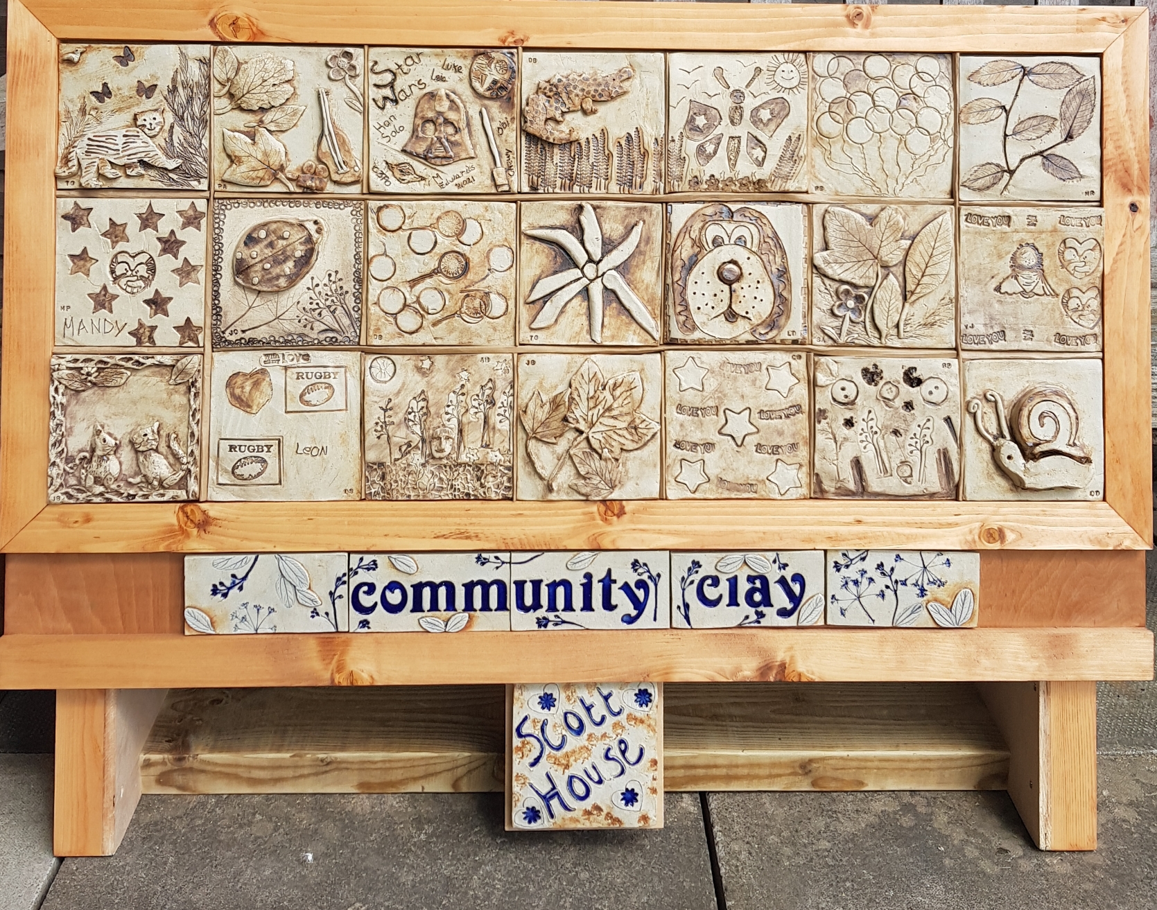 Scott House Community Clay mural section